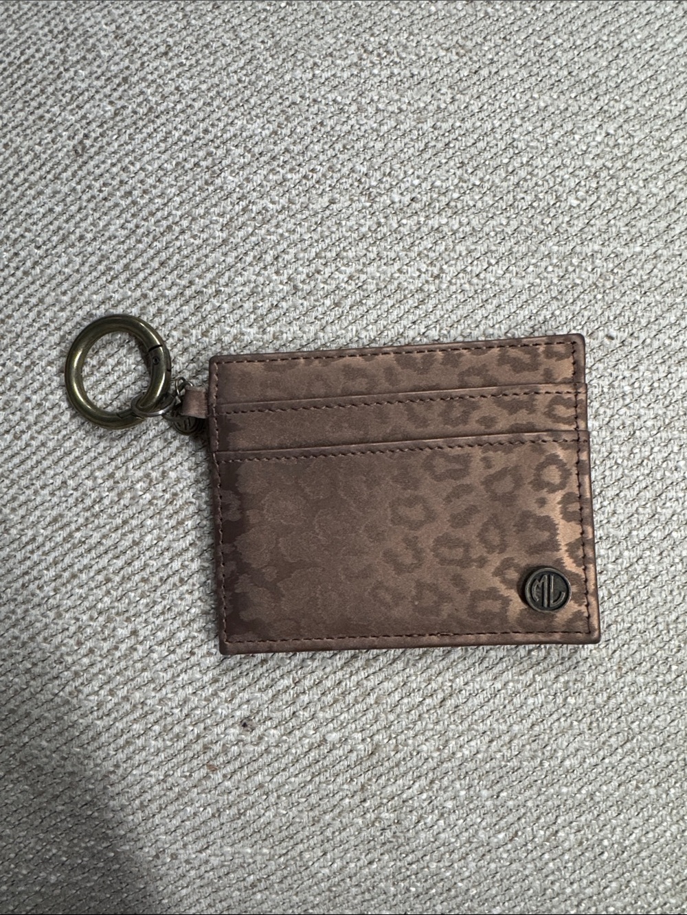 Brown Leopard-Print Cardholder Keyring - Picture 1 of 1